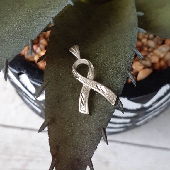Jewelry - White Gold vintage Awarenes Pendant for a necklace